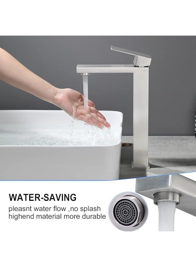 YD Square Basin Mixer Tap Long Body | Modern Bathroom Sink Faucet | Single Lever Water Mixer | Deck Mounted Wash Basin Tap | Durable Brass Construction - Image 3